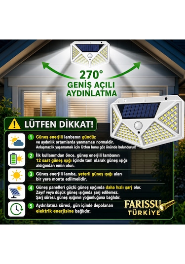 Solar Hareket Sensörlü Dış Mekan Bahçe Lambası 9 Adet