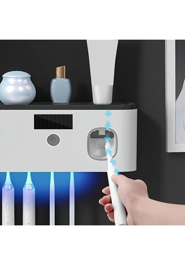 Fastbuy Challenger Akıllı Diş Fırçası Tutucu, Otomatik Macun Dağıtıcılı, Usb Şarjlı Beyaz, Uygun Her Kişi İçin Beyaz Beyaz