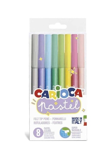 Carioca Pastel Süper Yıkanabilir Keçeli Kalem 8 Adet