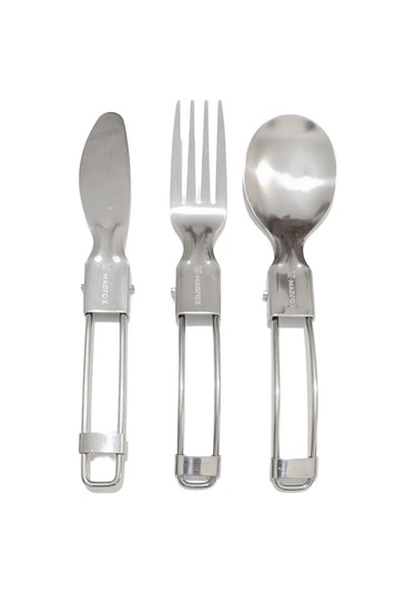 Madfox Heavy Duty 3ın1 Katlanır Çatal Kaşık Bıçak Gümüş