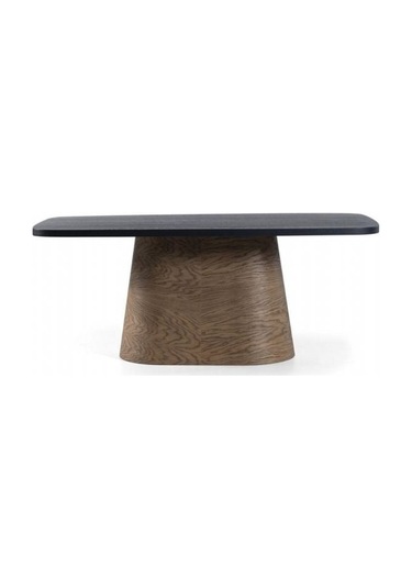 Barocco İtalyan Still Oval Ahşap Yemek Masası 100x190 Ceviz - Siyah