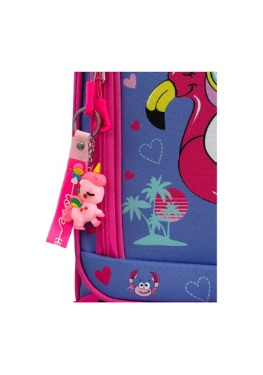 Çocuk Karakterli 4 Tekerlekli Valiz, Eğlenceli Seyahat Arkadaşı - Flamingo Unicorn Flamingo Unicorn