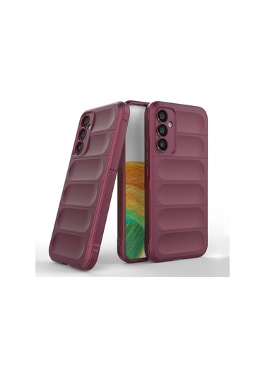 Samsung Galaxy Uyumlu A15 Kılıf Optimum Lens Çerçeveli Silikon Kapak Bordo