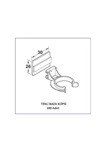 Baza Klipsi Tekli 100 Adet Beyaz
