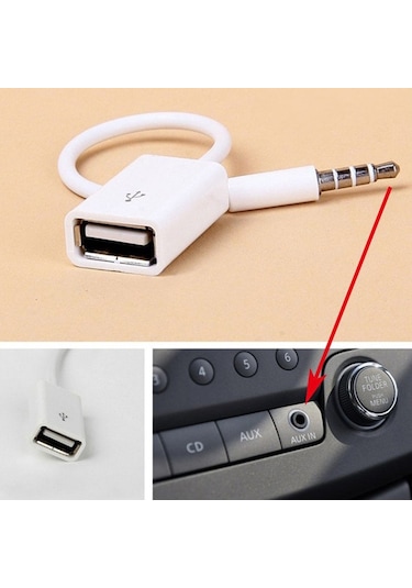 Usb To Aux Kablosu Stereo 4655P Dişi Ses 3.5Mm Mp3 Player Telefon