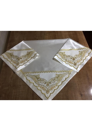 Gelin Damat Boncuklu Gold Altın Çeyiz Bohça