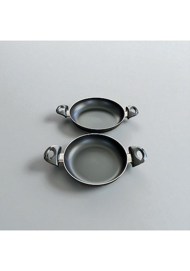 Enashop 2'li Teflon Tava Sahan Seti 20 Cm + 24 Cm Yanmaz Yapışmaz Yüzey Hafif Ve Pratik Kullanım Siyah