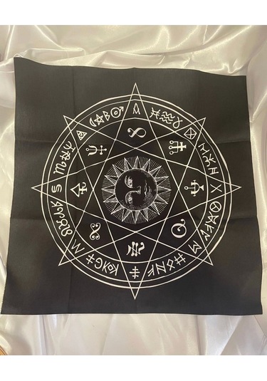 Sunak Örtüsü Rune Semboli Taşları Run Taşları Örtüsü Sunak Nordic Runes Örtüsü Sunağı El İşi Ouija