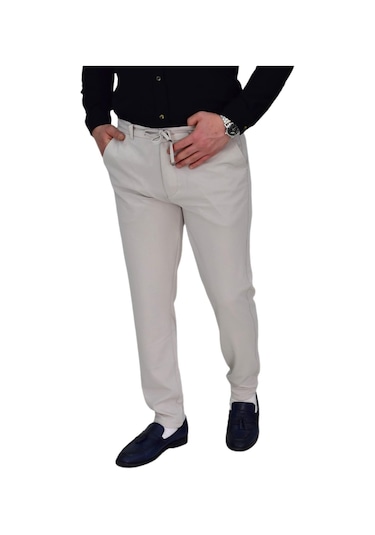 Erkek Beli Lastikli Jogger Pantolon Regular Fit Bgl-st04328 Taş