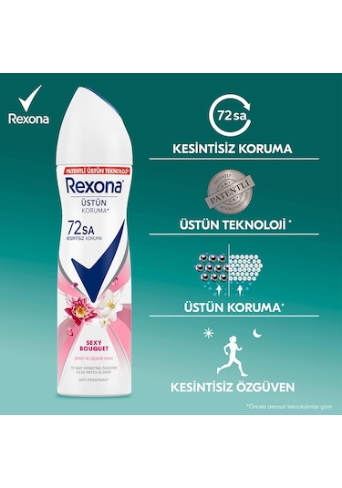 Rexona Sexy Bouquet 72 Saat Kadın Sprey Deodorant 3 x 150 ML