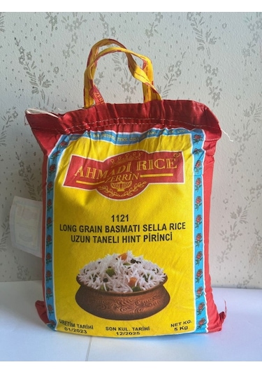 Ahmadi Zerrin Rice 1121 Uzun İri Taneli Basmati Hint Sella Pirinci 5 KG
