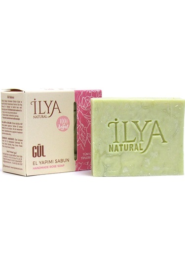 İlya Natural Gül Özlü Hatay'ın %100 Doğal El Yapımı Banyo Sabunu 100 G