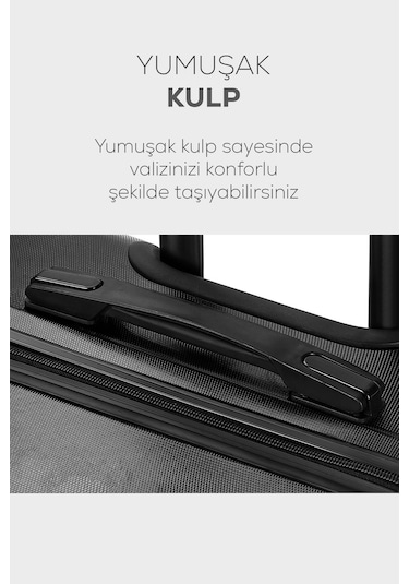 Polo&Sky Spring Model Siyah Renk Büyük Boy Valiz Bavul Siyah