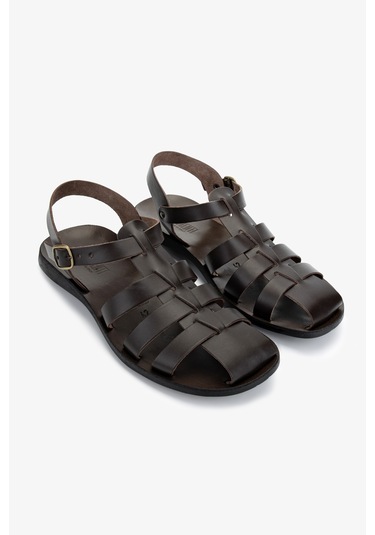 Valmenti Erkek Hakiki Deri Kahverengi Düz Sandalet 1152 019 Erk Sndlt Y25 T.moro Kahverengi