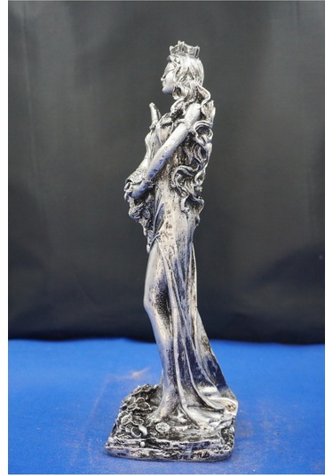 Fortuna Bereket Tanrıçası Heykeli - 28 Cm Mitolojik Biblo Hediyelik Eşya Ev Dekor Gümüş