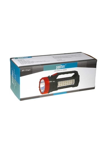 PANTHER PT-7747 USB ŞARJLI SPOT FENER Siyah