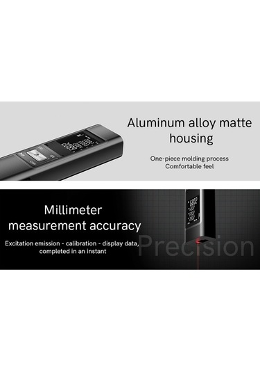Pazly 40 Metre Hassas Mesafe Ölçer, 2mm Doğruluk, Usb Şarjlı, Alan/hacim Hesaplama, Su Geçirmez, Alüminyum Alaşım