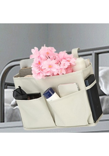 Homyl Dergi Için Başucu Caddy Asılı Yatak Düzenleyici Hafif Açık Gri