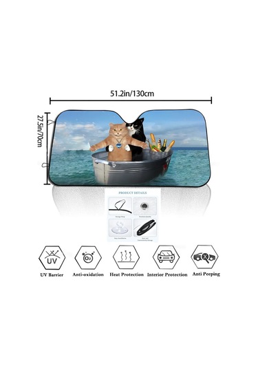 Goldenqian Köpekbalığı Komik Kedi Sürüş Araba Güneşlik Ön Cam Güneşlik Isı Yalıtımı Gizlilik Kişilik Kurulu Z3
