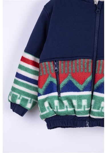 Erkek Bebek Etnik Fermuarlı Hırka-lacivert Lacivert