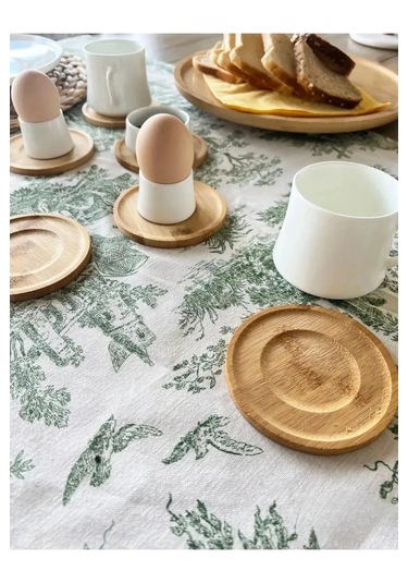 6 Lı Yuvarlak Bambu Bardak Altlığı Seti Doğal, Şık Ve Dayanıklı İçecek Altlığı Bambu