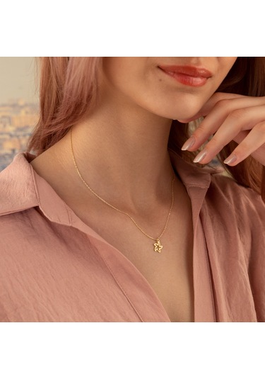 Dkmn Gümüş İçi Boş Deniz Yıldızı Kolye