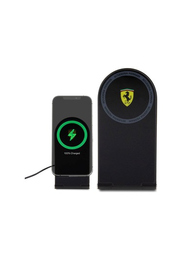 Ferrari Lisanslı Katlanabilir Baskılı Shield Logolu Magnetik Kablosuz Şarj Standı