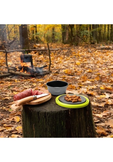 Flybuy Taşınabilir Sofra Seti - Piknik Makarna Kasesi Kamp Seyahat Gümüş Eşyası Açık Gümüş