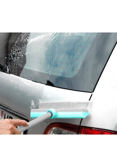 Peluşlu Cam Temizliği Çekçekli 2 in 1 Cam Temizleme Aparatı Yeşil