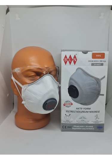 Bln Bm 033 Ffp3 Konik Ventilli Toz Maske 20adet