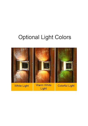 Cbtx Bahçe Aydınlatma 6 Led Solar Açık Bahçe Paslanmaz Çelik Duvar Lambası Sarı Sıcak Işık