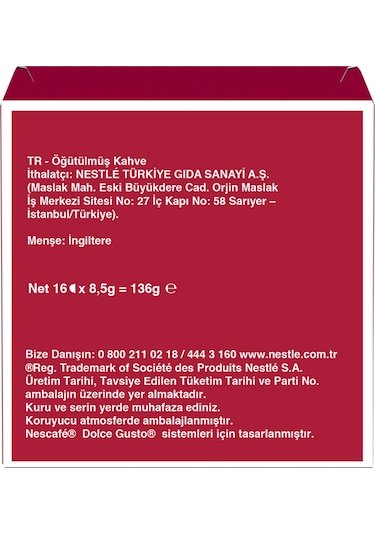 Nescafe Dolce Gusto Americano Kapsül Kahve 16'lı