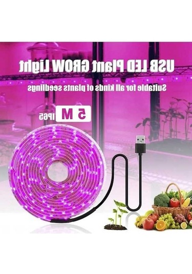 Ulzyvf Led Bitki Işık Şeridi, Usb 5v, Fidelerin Büyümesine Yardımcı, Tam Spektrum, Nem Geçirmez, 5m Diğer