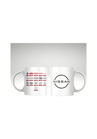 Applucky Nissan Logo Tarihçesi Baskı Kupa Bardak Beyaz