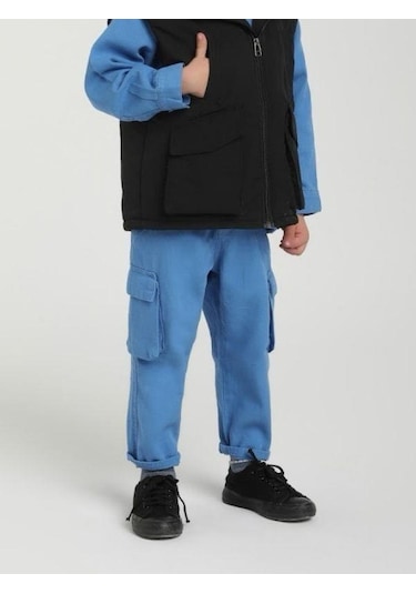Jack Lions Erkek Çocuk Kargo Cepli Pantolon-15607 Mavi