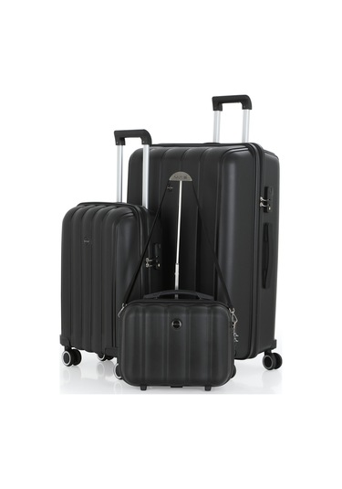 Mçs Polipropilen 3lü Valiz Seti Büyük & Kabin & Makyaj V305 S21yy1000082-set 00001 Siyah