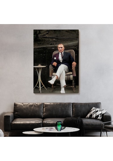 Mustafa Kemal Atatürk'ün Sandalyede Oturan Tablosu -6379 35 X 50