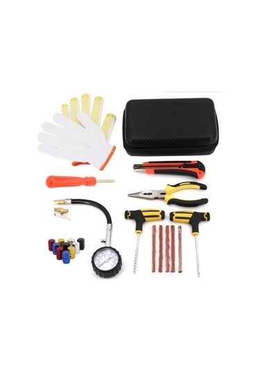 10 Adet / Takım Araba Lastik Delinme Tamir Kiti Lastik Basınç Göstergesi Anahtarı Kauçuk Şerit Oto Tamir Kiti