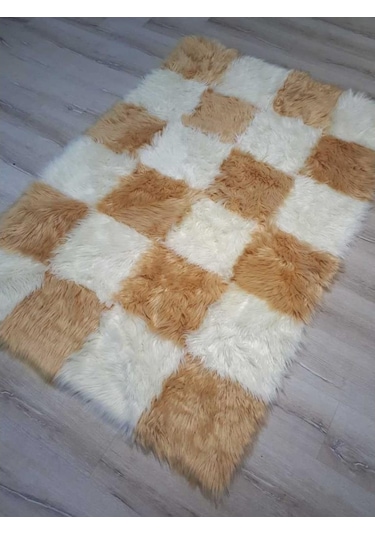 Yamalı Home Style Post Halı Krem Kahve 120 x 180 Cm