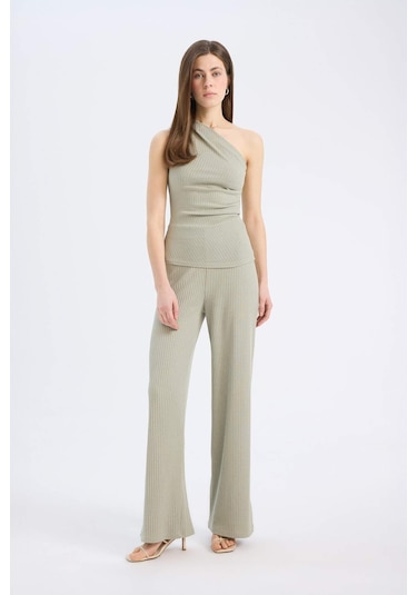 DeFacto Slim Fit Dar Kesim Fitilli Kaşkorse Basic Düz Pantolon E5783AX25SPKH400