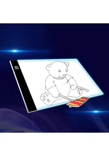 Neevoyu A4 Led Işıklı Çizim Tahtası - 3 Seviye Parlaklık, Usb Kablolu, Animasyon & Çizim İçin Eğitici Hediyelik Malzeme Çok Renkli