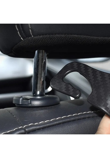 4 Adet Çanta Kancaları Araba Klipleri Ön Koltuk Kafalık Gri Siyah
