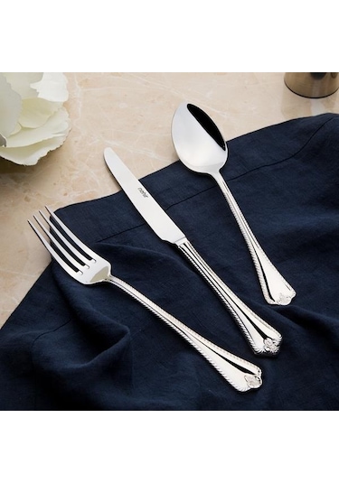 Nehir Fulya Sade 84 Parça Kutulu Çatal Kaşık Bıçak Seti Gümüş