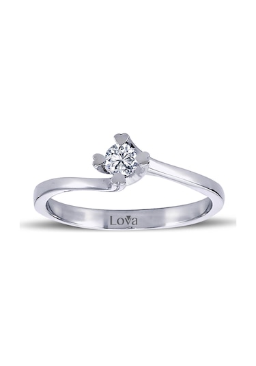 Lova E Renk 0,14 Karat Pırlanta Tektaş Yüzük - 1070027