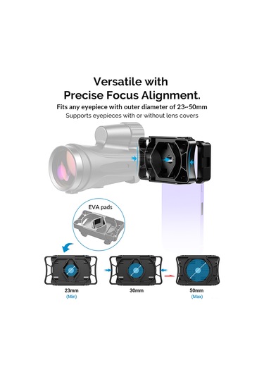 Suofeng Apexel Apl-f002 Telefon Bağlantı Adaptörü: Teleskop, Mikroskop Ve Kuş Gözlüğü İçin Evrensel Cep Telefonu Bağlayıcı 66-95mm Telefon Genişliği, 23-50mm Gözlük Çapı