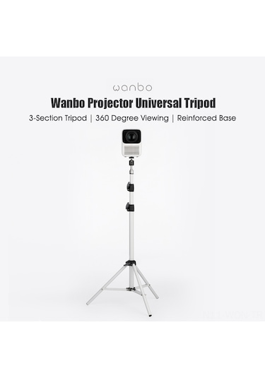 Neevoyu Wanbo Projeksiyon İçin Evrensel Ayarlanabilir Tripod: 3 Bölüm, 30-170cm Yükseklik, 360 Görünüm Açısı, Beyaz Spcc Çelik