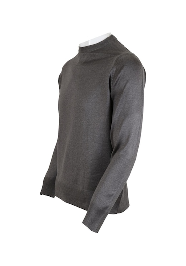 Erkek Kazak Klasik Normal Kesim Yünlü Rar00499 Gri