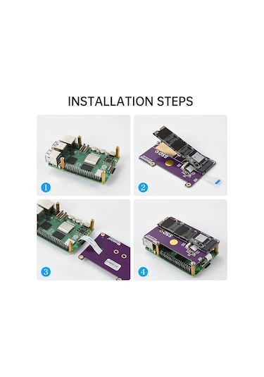 Xuweiwei Raspberry Pi 5 Pcıe M.2 Nvme Ssd 2280 Gen2/3 Soğutuculu Genişleme Kartı