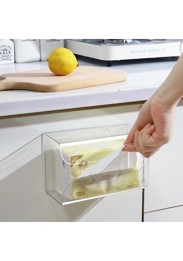 Şeffaf Duvara Monte Banyo Doku Kutusu Şeffaf Mutfak Kağıdı Saklama Kutusu Punch-ücretsiz Tuvalet Peçete Tutucu Organizatör Vaka