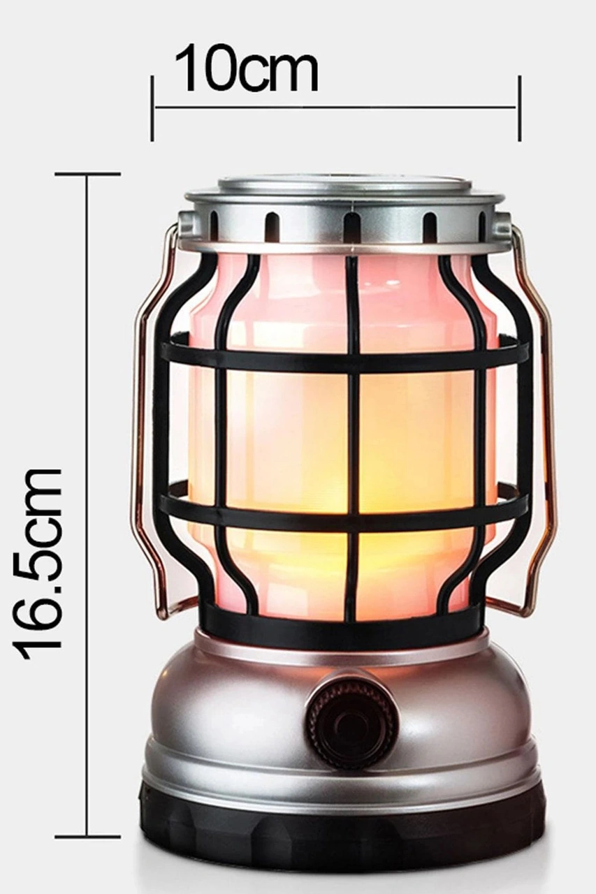 Güneş Enerjili Şarjlı Solar Kamp Lambası Ledli Su Geçirmez Asılabilir El Feneri Powerbank 1200 Mah